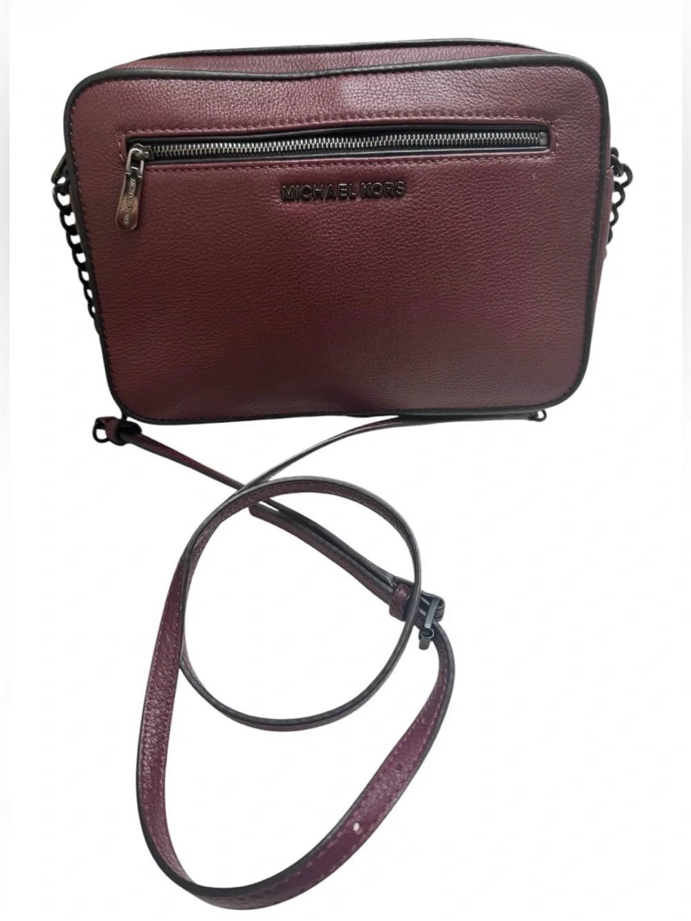 Michael Kors Pebbled Leather Crossbody in Wine